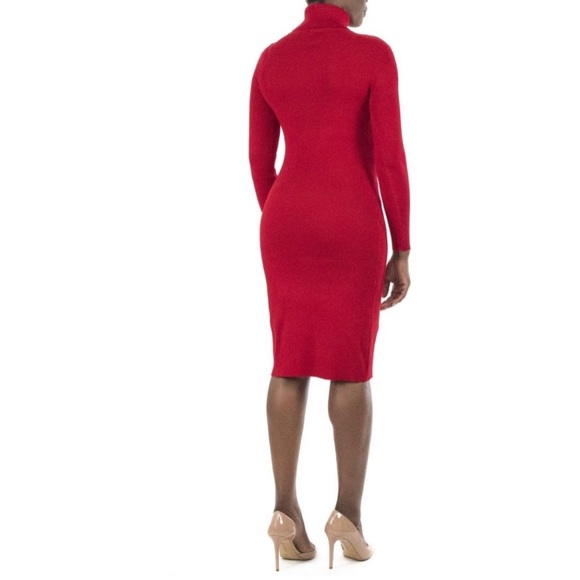 💥NWT💥 Nina Leonard Turtleneck Midi Sweater Dress - Picture 3 of 8
